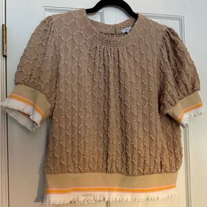 Elegant Tan Textured Women's Blouse